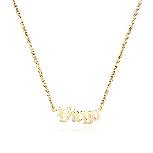 18K Gold Plated Astrology Necklace for Women Jewelry,12 Zodiac Pendant Horoscope Constellations Necklace