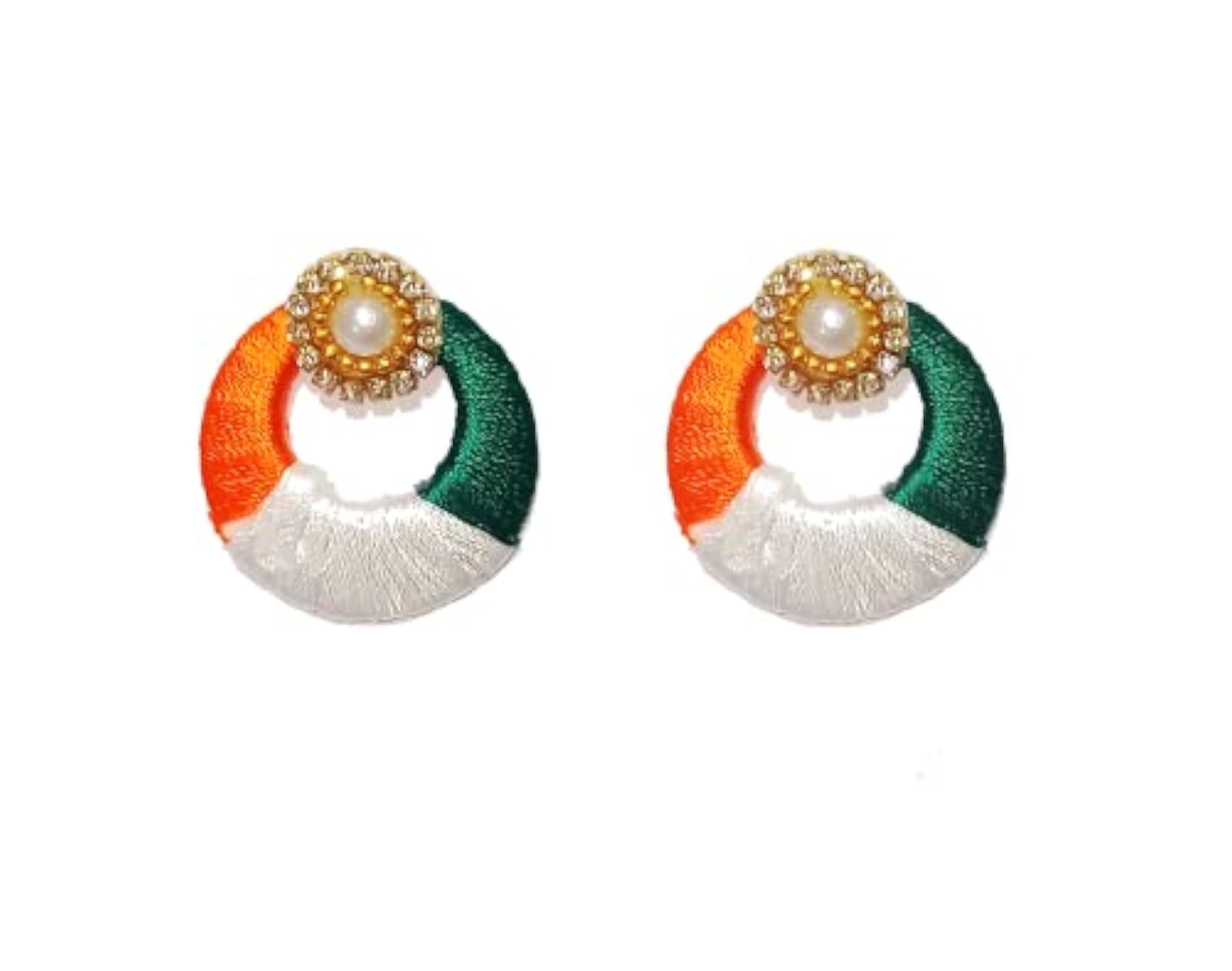 Handmade Silk Thread Chandbali Earrings for Women