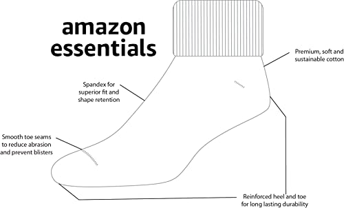Amazon Essentials Women's Lightweight Turn Cuff Socks, 6 Pairs2