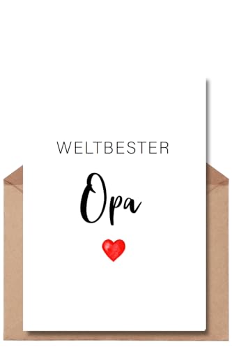 The Life Barn Postkarte mit Umschlag Weltbester Opa Karte zum Geburtstag Glückwünsche The Life Barn Postkarte mit Umschlag Weltbester Opa Karte zum Geburtstag Glückwünsche