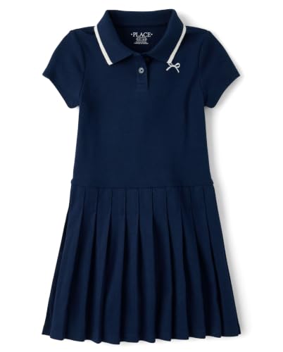 Image of The Children's Place Girls' Short Sleeve Drop Waist Polo Dress