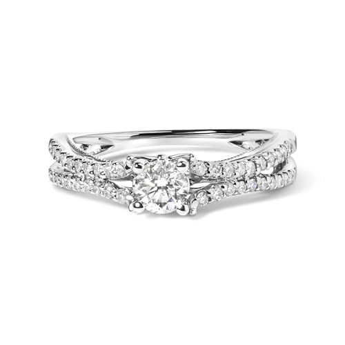 Haus of Brilliance 14K White Gold 5/8 Cttw Diamond Split Shank Engagement Ring (G-H Color, VS2-SI1 Clarity) - Size 7