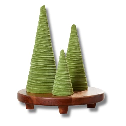 Fern Velvet Trees Set of 3 - Woodland Mantel Decor