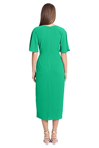 Image of Maggy London Women's Maggy London Women's Dresses Short Flutter Sleeve Faux Wrap Midi Dress