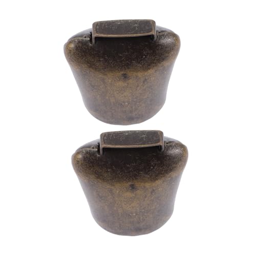 Gatuida 2 Piezas Campanas de Ganado de Hierro Galvanizado de Campanas Colgantes Medianas para Collar de Animales de Granja Decoración Práctica y Duradera para Jardín y Pastoreo
