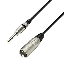 3 star range Xlr male 6.3mm jack stereo Cable colour - black 10m