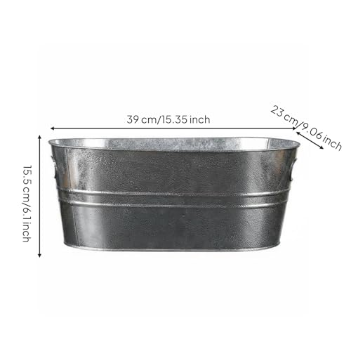 FewNvWa Beer Ice Bucket Beverage Tub Container Pail with Handles Galvanized Iron for Chilling Beer and Champagne with Easy Carry Design Suitable for Parties Kitchens patios Backyard Events - Image 2