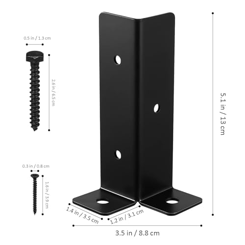 Supports de base pour poteaux en fer noir design demi-colonne pour pergola
