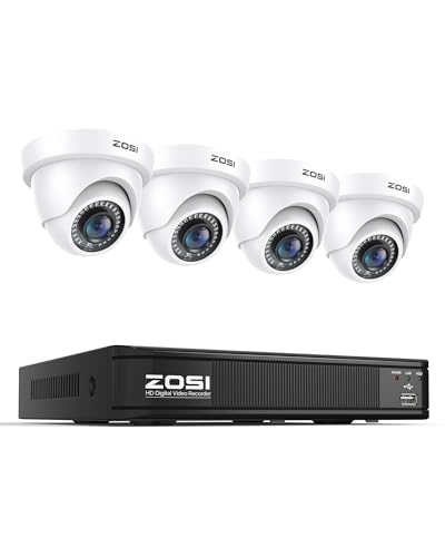 ZOSI 1080P セキュリティカメラシステム 8 チャンネル H.265+ 5MP...