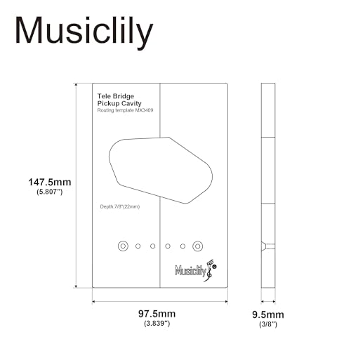 Musiclily Pro CNC Accurate Acrylic Bridge Pickup Routing Template for Standard Tele Guitar Body, Bridge pickup for guitar body - Image 2