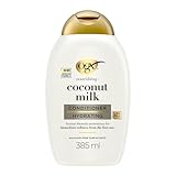 OGX Nourishing + Coconut Milk Conditioner (385 ml), acondicionador hidratante con leche y aceite de coco y proteína de leche hidrolizada, sin sulfatos, para cabello seco