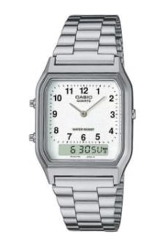 Casio General Men's Watches Digital-Analog Combination with 10 Year Battery Life AQ-230A-7BMQ - WW, White (AQ-230A-7B)