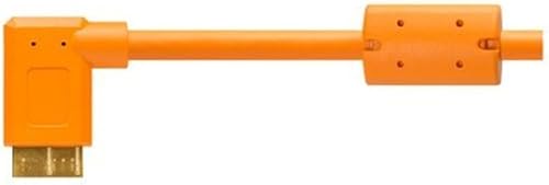 Miniatura 3 de Tether Tools TetherPro - Cable USB 3.0 a Micro-B en ángulo recto | para transferencia rápida y conexión entre cámara y computadora | Naranja de alta