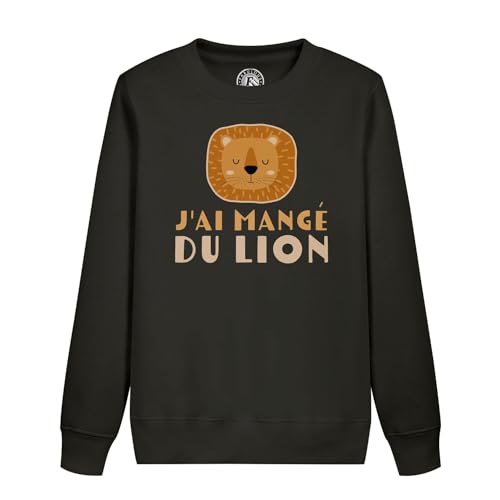 Sweatshirt enfant J'ai mangé du lion pull dessin animé vêtement coton col rond