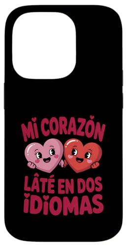 Funny Mi Corazon Late En Dos Idiomas �o�C�����K���n�[�g �X�}�z�P�[�X iPhone 14 Pro �p