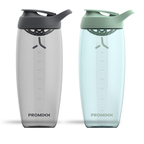 Promixx Pursuit Protein Shaker Bottle (32 oz) – Silent No-Ball Mixer, Leak-Proof Lid, BPA/BPS & Phthalate-Free ECOZEN – Easy-Clean Shaker Cup for Protein Shakes, Pre & Post-Workout Smoothies