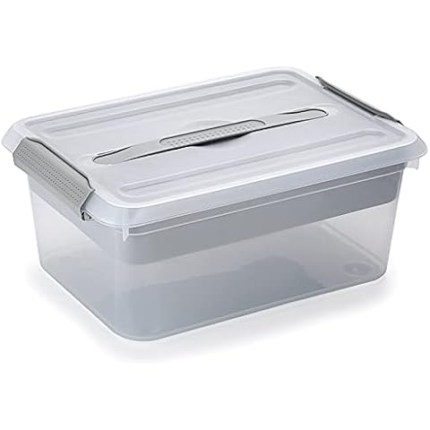 BTSKY Stack & Carry Box, Clear Plastic Storage Container Stackable Home Utility Box with Removable Tray Multi-Purpose Storage Bin for Organizing Stationery, Sewing, Art Craft Supplies(Grey) Cover
