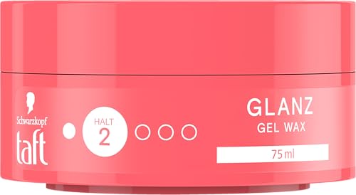 TAFT Gel Wax Strahlender Glanz mit Haltegrad 2 (75 ml), Styling Wax für ein glänzendes Finish, Haarwachs hält bis zu 24 h, einfach zu verteilen & leicht auszuwaschen