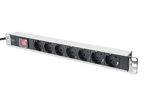 DIGITUS DN-95402 – 19\" Steckdosenleiste – 7 Abgriffe – CEE7/7 Eingangsstecker – 1HE – Mit Schalter – 250VAC 50/60Hz – 16A – 4000W – Für 19 Zoll Netzwerk- und Serverschränke DIGITUS DN-95402 – 19\" Steckdosenleiste – 7 Abgriffe – CEE7/7 Eingangsstecker – 1HE – Mit Schalter – 250VAC 50/60Hz – 16A – 4000W – Für 19 Zoll Netzwerk- und Serverschränke