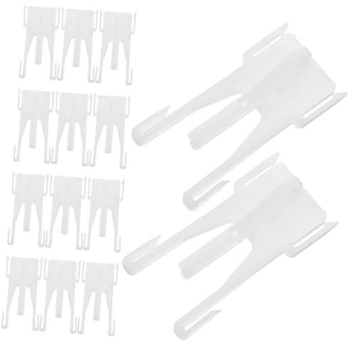 20pcs White Curtain Pleat Hooks Heavy Duty Pinch Pleat Clips for Shower Window Curtains Compatibility with Serpentine and Straight Tracks
