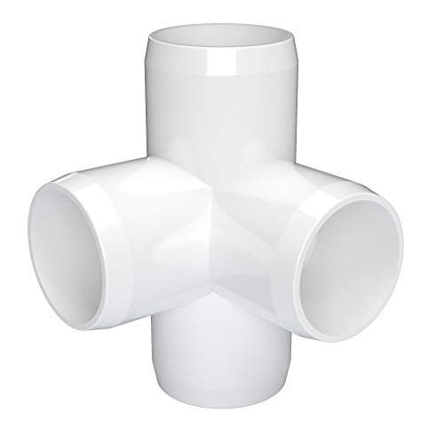 Formufit 1/2 Inch 4-Way Pvc Tee, Furniture Grade, 1/2” Size Fitting, White, Schedule 40 Pvc Pipe Connector, Made In Usa (Pack Of 10) #TOP3