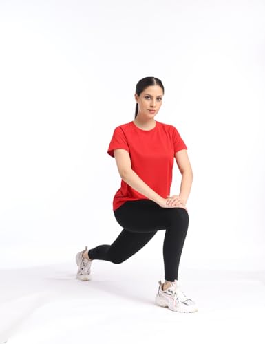 Image of Pump'd Women's Half Sleeve T-Shirt - Athleisure Women's s Fashion Workout Top for Women & Girls | Lightweight Activewear for Running, Sports & Gym - Lightweight, Anti-Odor, Dry Tech, Ultra Soft Seams