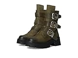 Steve Madden Women's Roland Motorcycle Boot, Olive Leather, 7