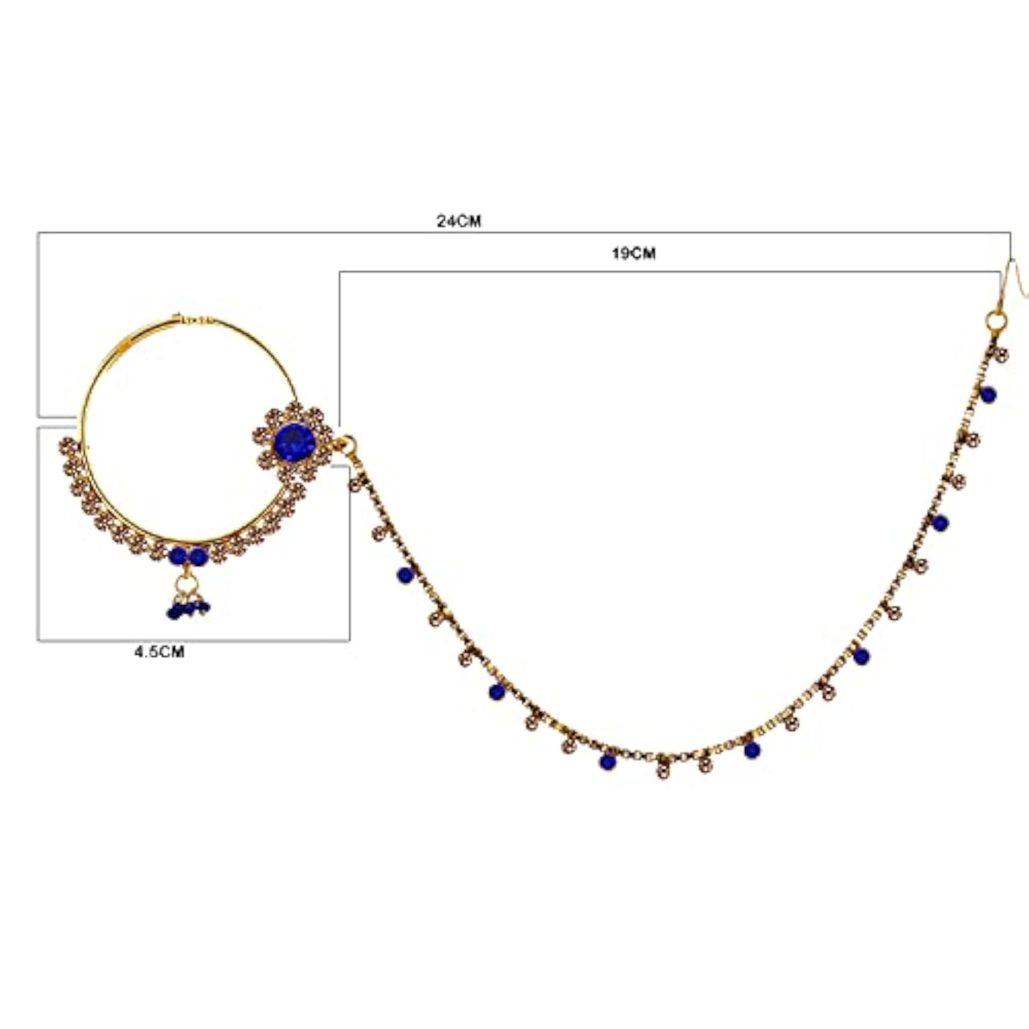 18K Plated Karwa Chauth Suhag Nath for Wedding