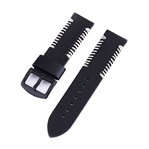DH SPORTS Correas de reloj de cuero vacuno genuino para reloj de pulsera, piezas de reloj, correas de reloj de cuero para hombres y mujeres, accesorios de reloj de 20 mm, 22 mm, 24 mm, 26 mm, negro,