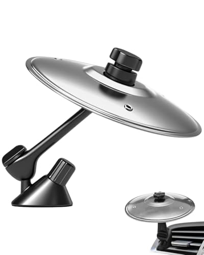 HUVZOR 1 pieza Platillo Bateria para Coche, Car Cymbal Drum Air Vent, Presa d'aria per Piatti per Auto, Mini Car Crash Cymbal(Plateado)