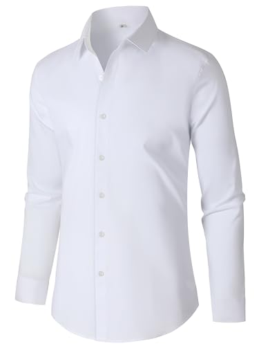 Mens Dress Shirts 4-Way Stretch Long Sleeve Slim Fit Formal Shirt Business Casual Wedding Dating Button Down Shirts2