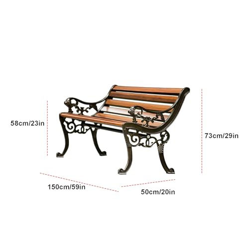 Banc de jardin en métal 150cm et banc d'extérieur résistant et solide