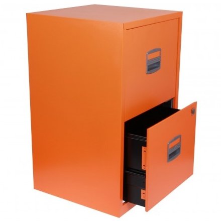 Bisley 2 Drawer Locking A4 Filing Cabinet Pfa2 - Orange