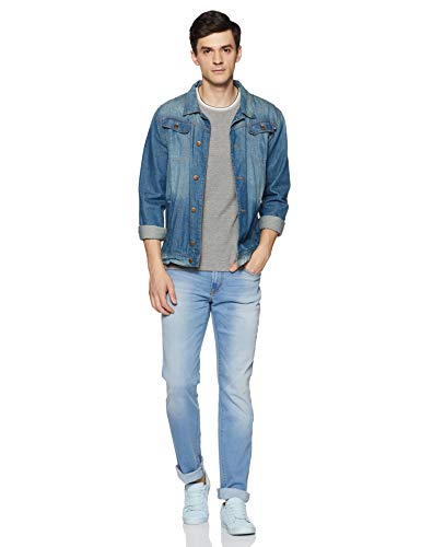 Image of Pepe Mens 5 Pocket Whiskered Effect Jeans