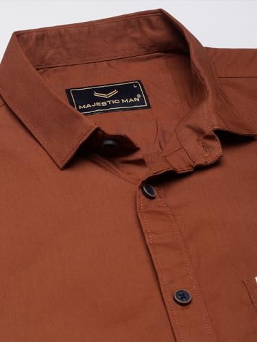Image of Majestic Man Men Classic Slim Fit Pure Cotton Casual Shirt