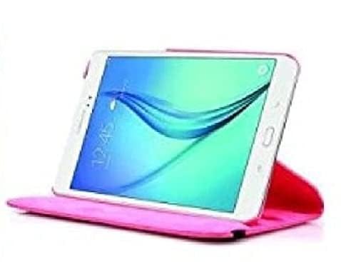 Image of M Cart 360 Degree Rotating Universal Camera Hole Leather Stand Case Cover for Samsung Galaxy Tab A 8.0 Inch T350, T351, (Light Pink)