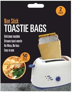 Vision4ever 2x Reusable Toaster Toastie Sandwich Toast Bags Pockets Toasty Toast bags