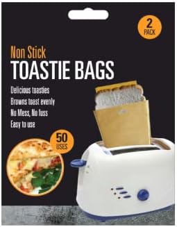 Vision4ever 2x Reusable Toaster Toastie Sandwich Toast Bags Pockets Toasty Toast bags