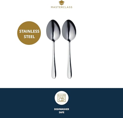 MasterClass Duo of Stainless Steel Serving Spoons, 2-Piece Spoon Set for Buffets, Dinner Parties and Family Meals - Silver - Image 4