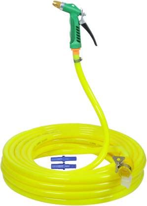 ANSHI 10 METER FLEXIBLE YELLOW HOSE PIPE (?? INCH ,12 mm) With Water Spray Gun 10 METER FLEXIBLE YELLOW HOSE PIPE (?? INCH ,12 mm) With Water Spray Gun Hose Pipe