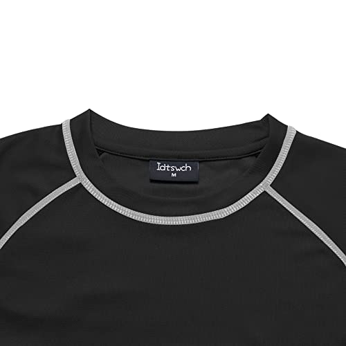 Męska koszula pływacka w dużych rozmiarach plus size ochrona rash guard męska koszulka plażowa z krótkim rękawem bardzo długa koszulka oversize męska, Czarny, 5XL Duże Rozmiary