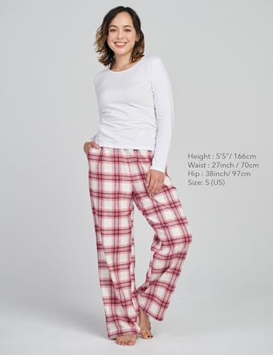 Image of LAPASA Women's Flannel Pajama Pants with Pockets & Drawstring L74 | Comfy flannel lounge sleep PJ pants with cozy warmth and soft comfort, perfect for relaxing, sleeping, and home wear.