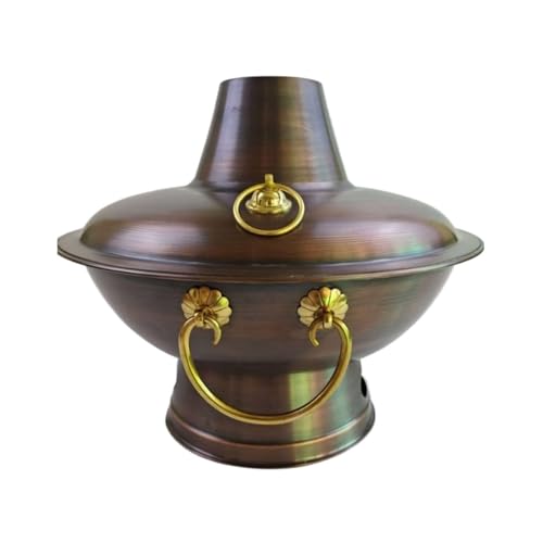 INUUXLG Hot Pot Chinese Traditional Hot Pot Copper Thick Hotpot Suitable for Camping Copper Hot Pot Chinese Hot Pot(36cm) (Copper 34cm) (Copper 30cm)