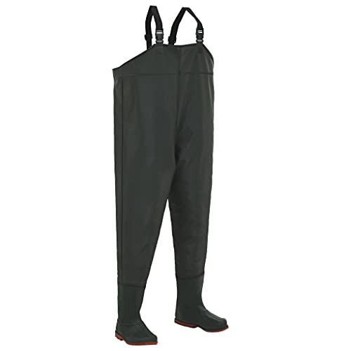 vidaXL Vadeador con Botas Verde Talla 43 Pesca Impermeable Agua Deporte Ropa Cover