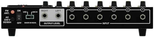 Image of da.beatz. 6-Channel Stereo Echo DJ Sound DJ Mixer with USB and Bluetooth for Parties, Stage Effects, Weddings, Diwali Giving Your Occasion an Impressive Output. (Black) (DB-6 USB)