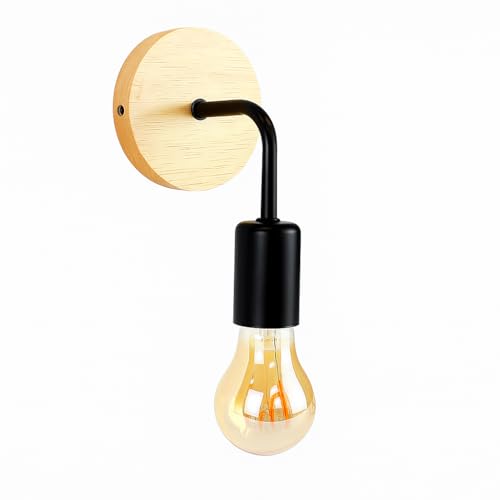 B·LED BARCELONA LED - Aplique de pared de madera y metal Morgan
