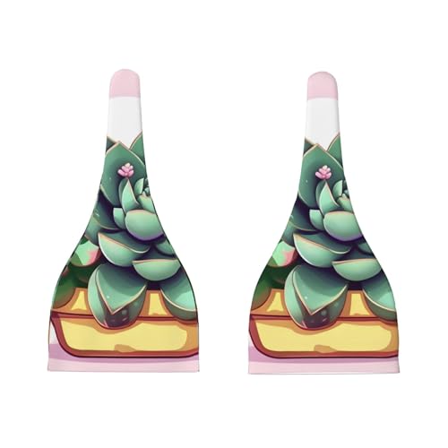 Newborn Baby Hat, Cartoon Succulents Print Soft Top Knot Beanie Cap, Cute Baby Headwear for 0-6 Months Black3