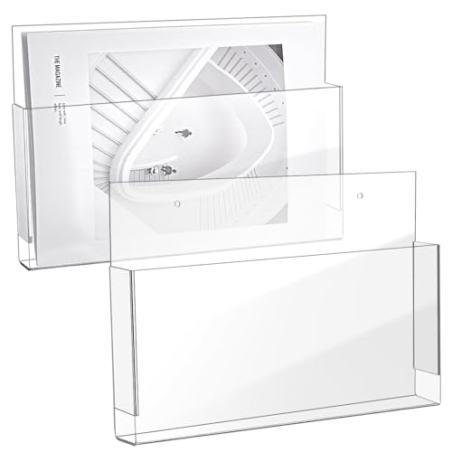 Porte-documents mural acrylique de qualité supérieure support transparent épuré 2pcs - 2