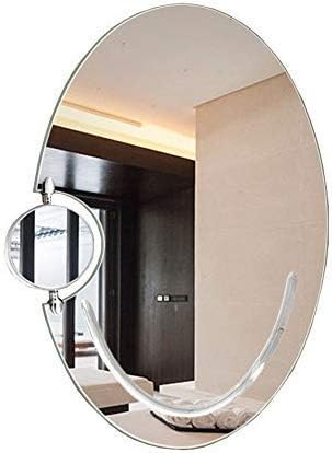 ZD-DZ Creative Oval Bathroom Makeup Mirror Wall-mounted Frameless Vanity Mirror