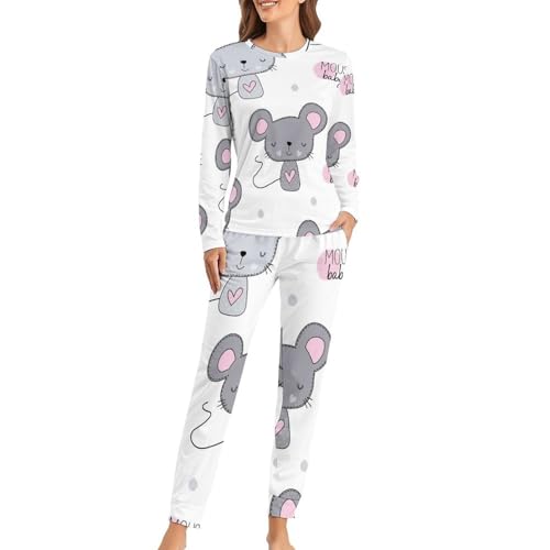 Pyjama femme souris mignonne idéal pour vos soirées cocooning et nuits fraîches